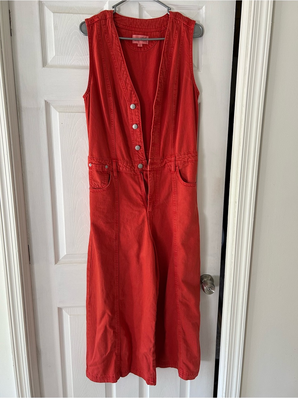 Universal Thread Red Sleeveless Wide-Leg Jumpsuit